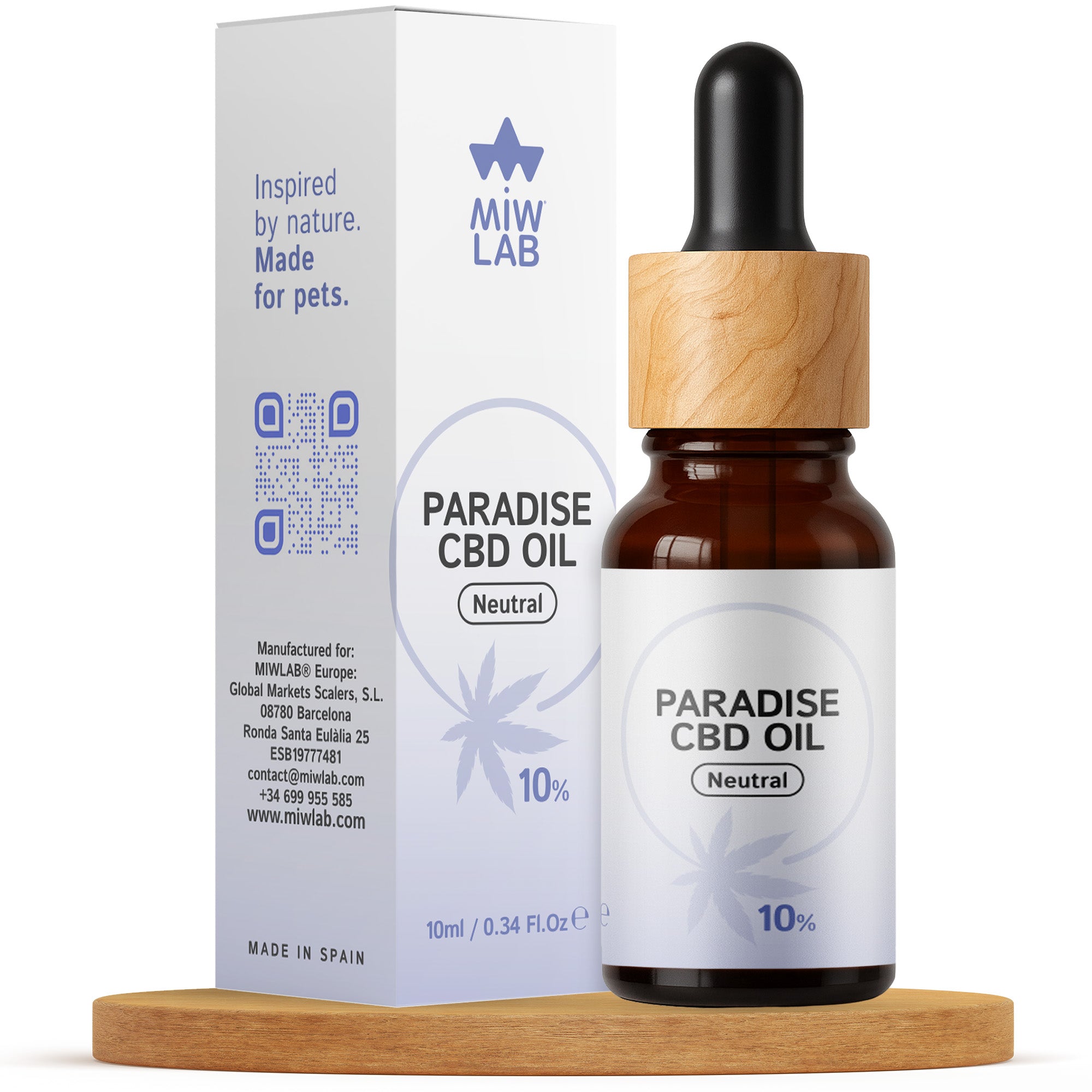 Detalle del gotero con aceite CBD neutro para perros con ansiedad o dolor