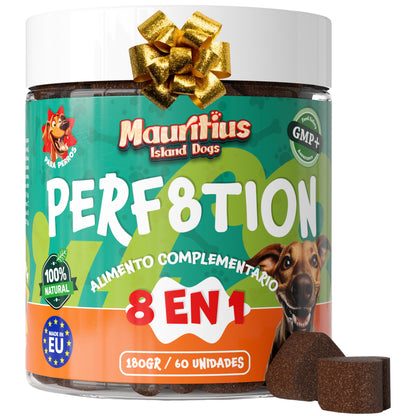Perf8tion | Complemento 8 en 1 para Perros: Glucosamina, MSM, Condroitina (¡y 5 más!)