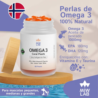 Omega 3 Coral Pearls | EPA + DHA + Vitamina E + Taurina