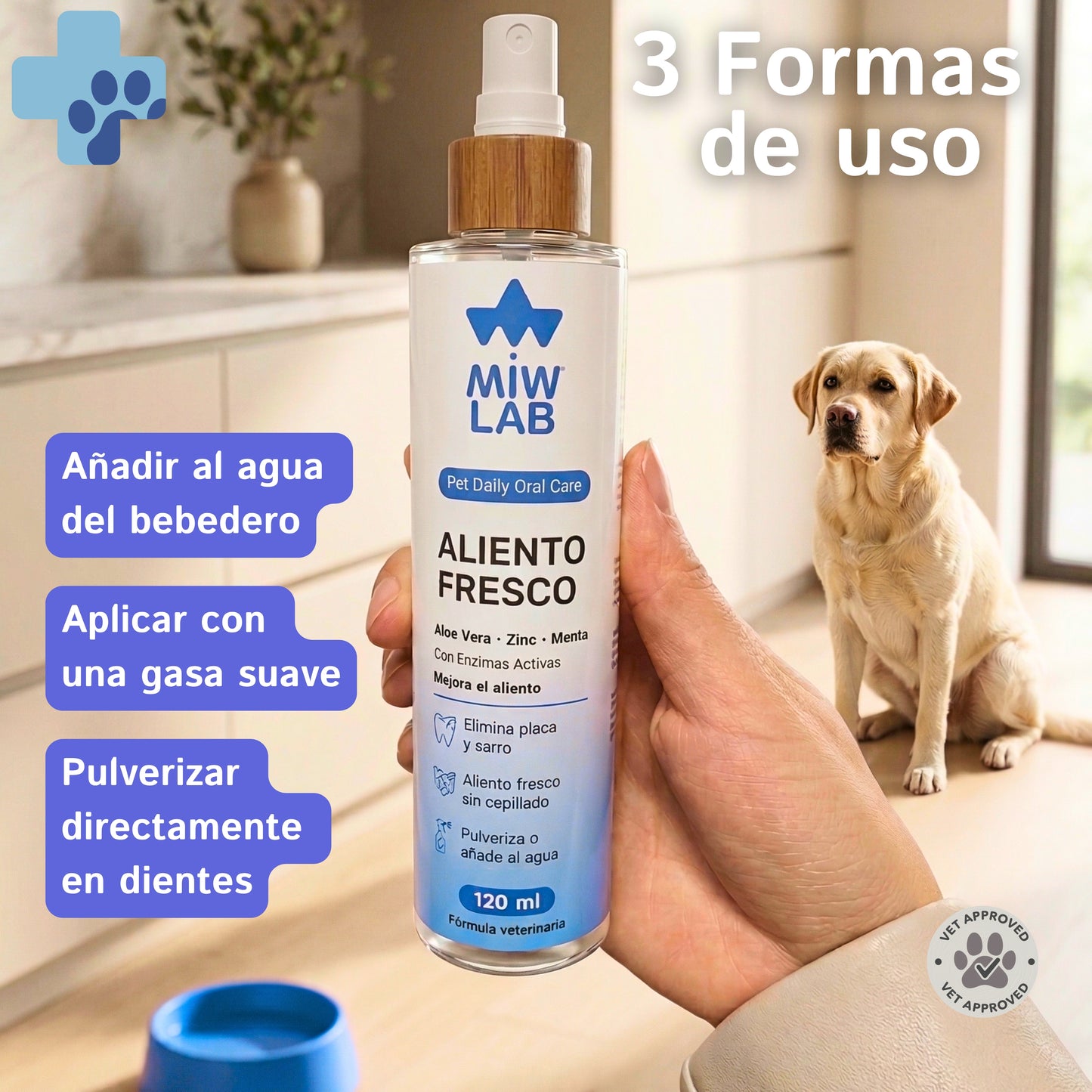 Spray Dental Perros y Gatos | Aliento Fresco | MIWLAB