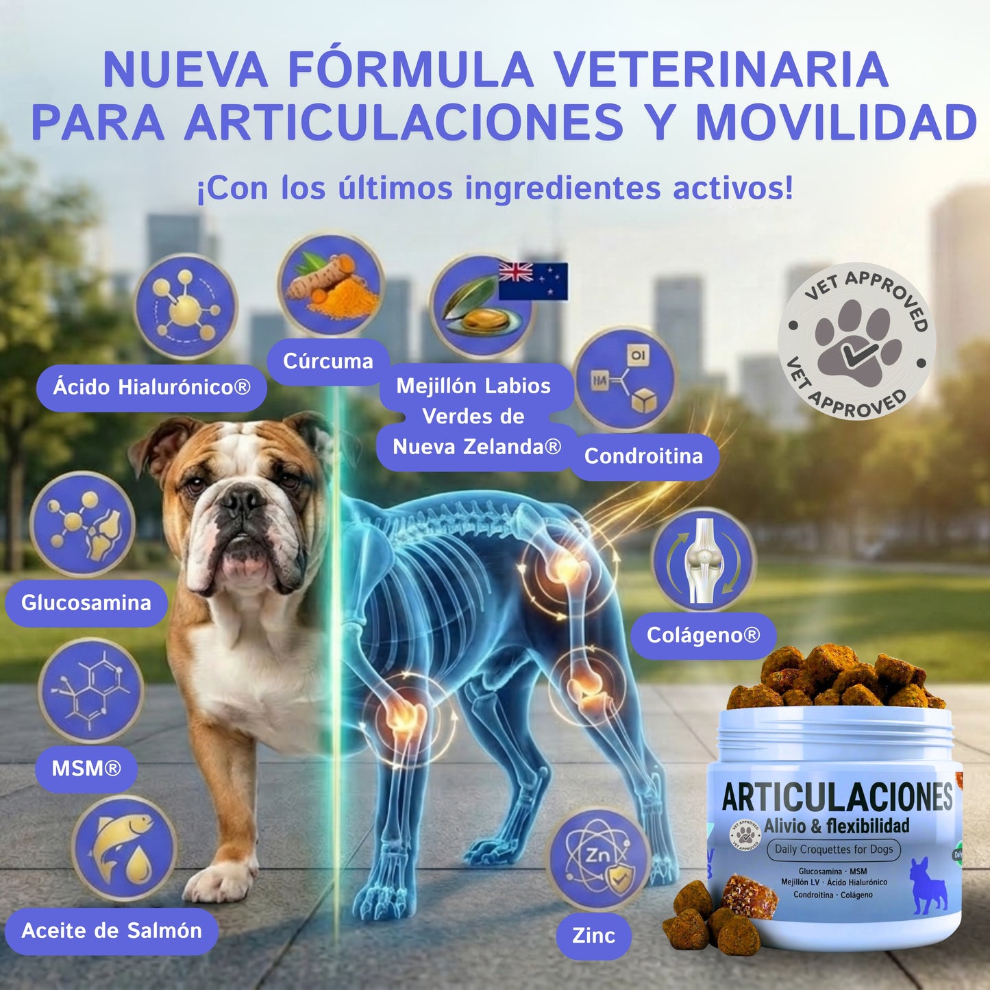 Articulaciones para Perros | Suplemento con Glucosamina, Condroitina, MSM y Omega-3 | 200 g | MIWLAB