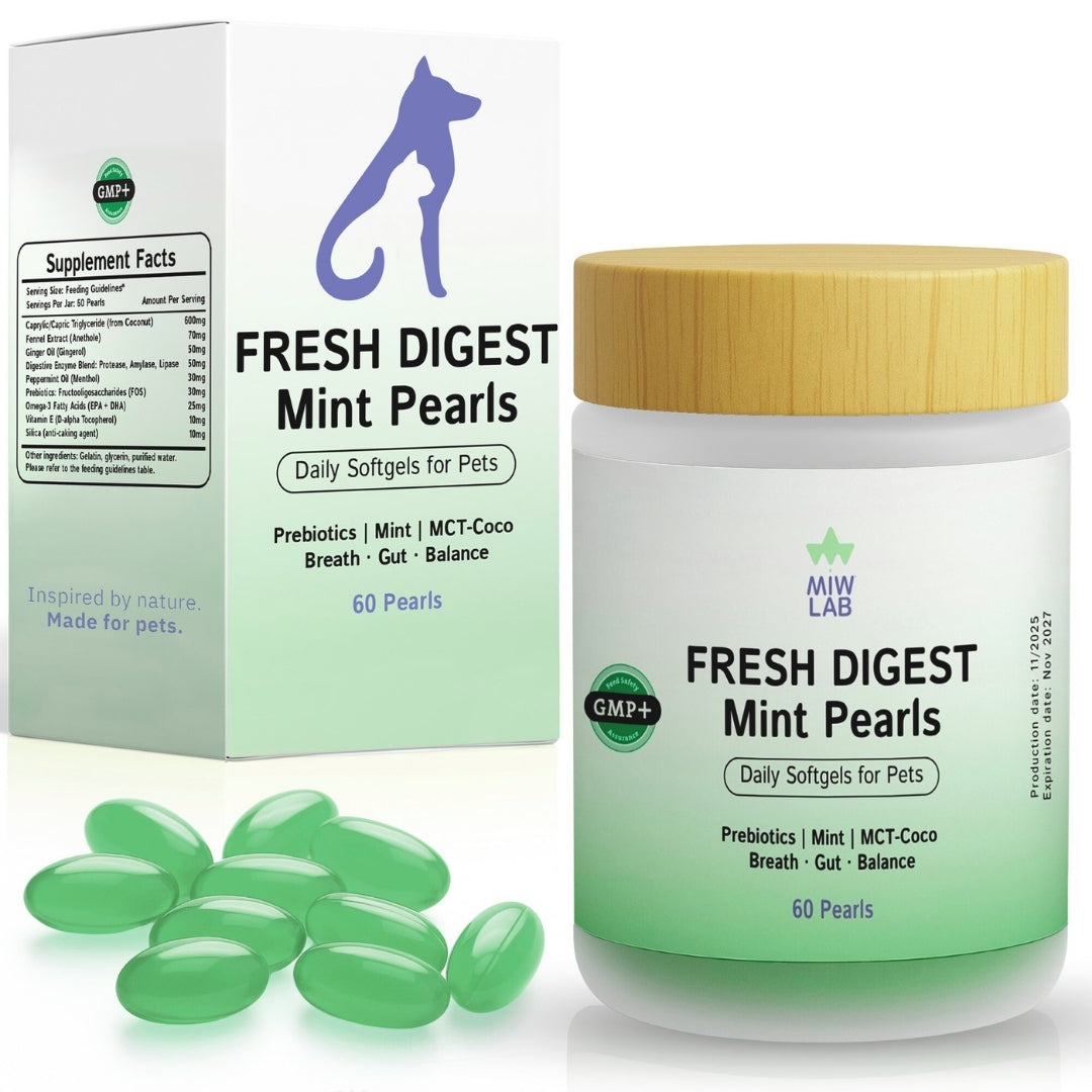 Fresh Digest prebióticos y enzimas digestivas para perros y gatos - salud intestinal | MIWLAB