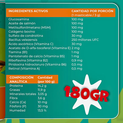 Perf8tion | Complemento 8 en 1 para Perros: Glucosamina, MSM, Condroitina (¡y 5 más!)