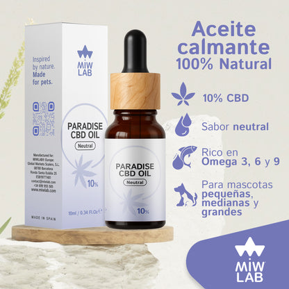 Ingredientes 100% naturales del CBD sabor neutro para mascotas