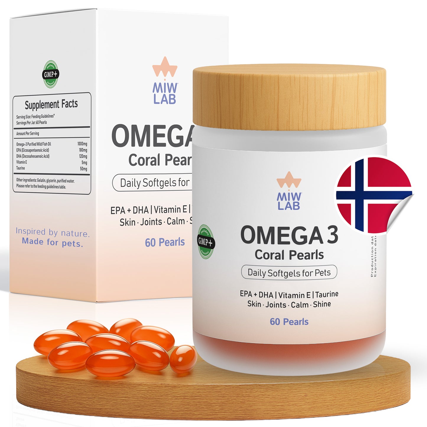 Omega 3 Coral Pearls | EPA + DHA + Vitamina E + Taurina