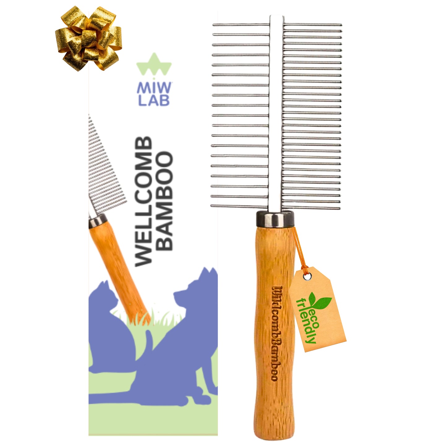 Wellcomb | Peine Ecológico de Bambú & Acero Inoxidable